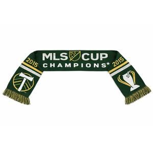 Portland Timbers 2015 MLS Cup Champions Scarf Green‎ Gold NWOT